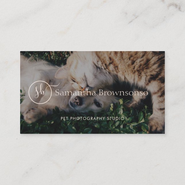 Custom Portrait Pet Photography Business Card (Back)