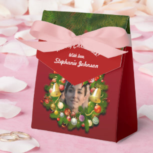 Custom Portrait Xmas Wreath Favour Box