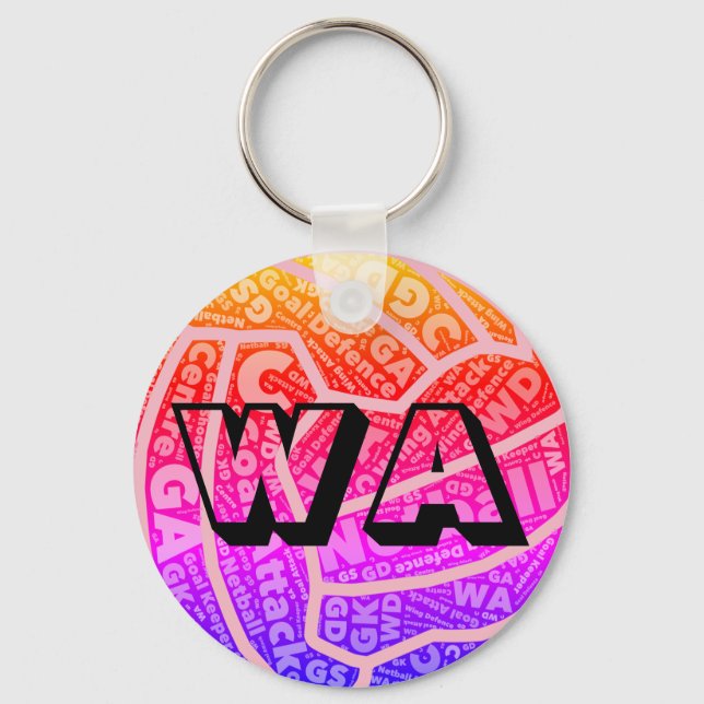 Custom Positions Ball Design Netball Keyring (Front)