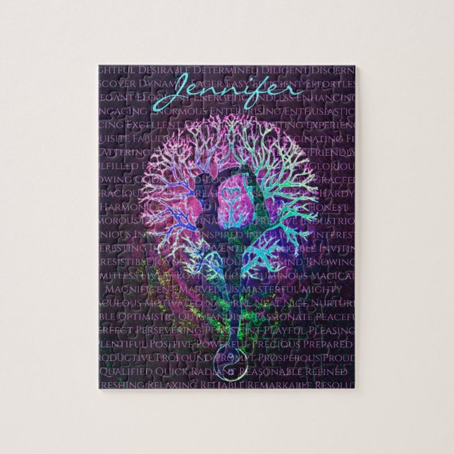 Custom Positive Words Affirmation Add Name Jigsaw Puzzle (Vertical)