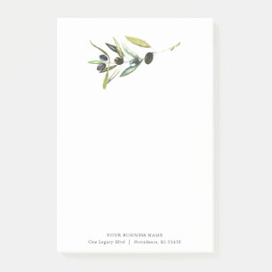 Custom Post It Notes Watercolor Olive Branch