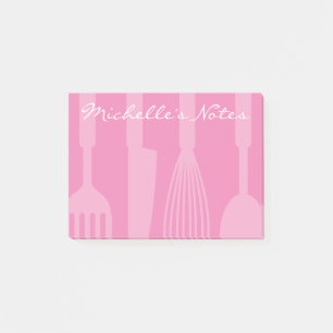Custom post-it notes with kitchen cooking utensils