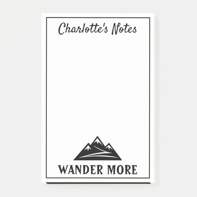 Custom Post-it® notes with mountain peaks logo (Front)