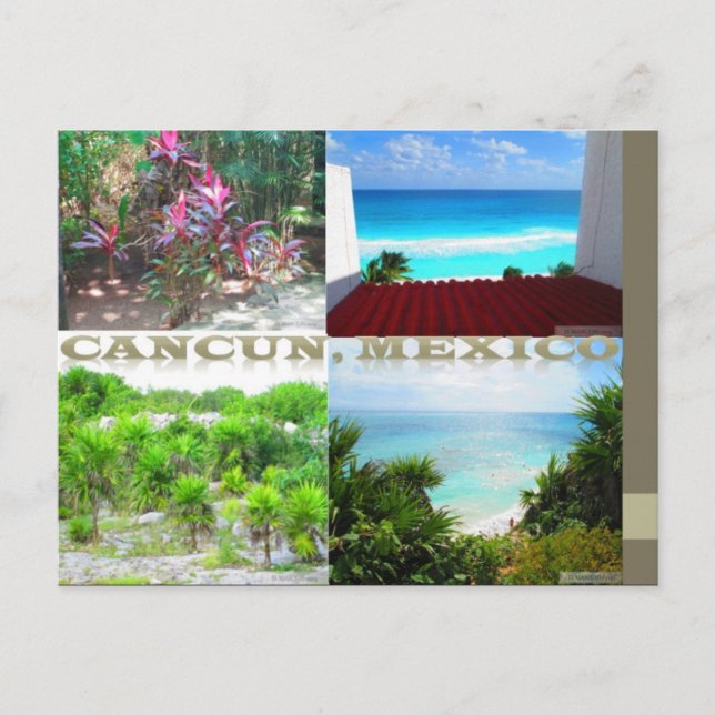 CUSTOM POSTCARDS- CANCUN COLLAGE 11 POSTCARD (Front)
