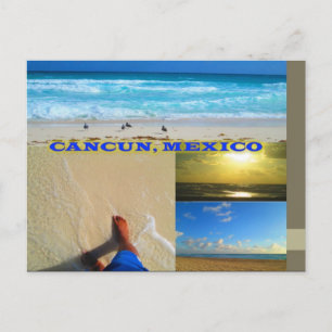 CUSTOM POSTCARDS- CANCUN COLLAGE 8 POSTCARD
