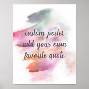 custom poster add a quote watercolor art