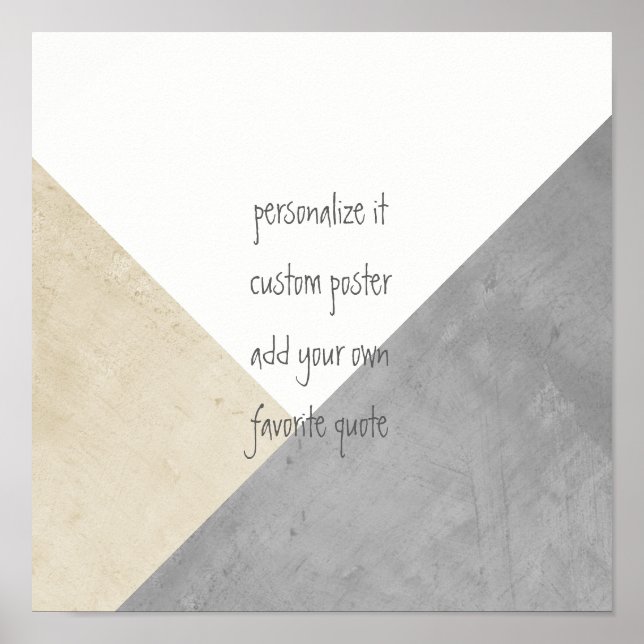 custom poster add your own quote geometric modern (Front)
