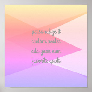custom poster add your quote pink and grey