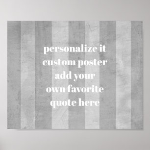 custom poster add your quote shabby chic stripes