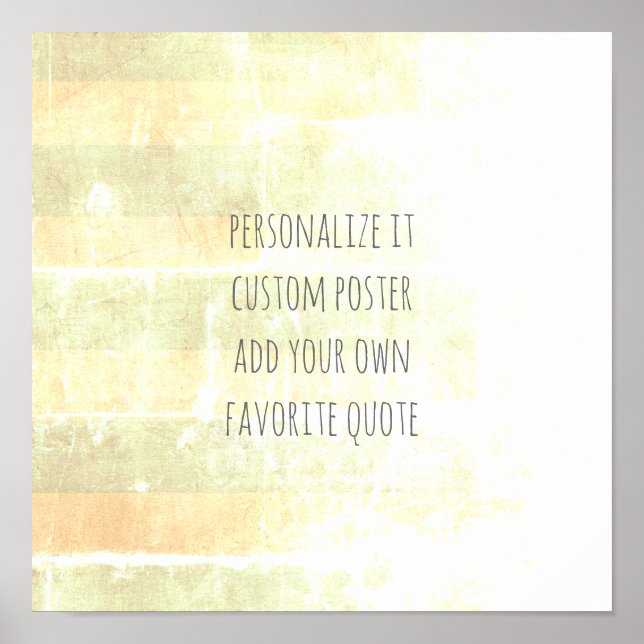 custom poster add your quote shabby chic stripes (Front)