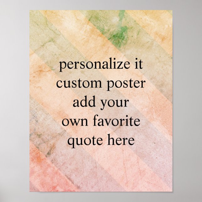 custom poster add your quote shabby chic stripes (Front)