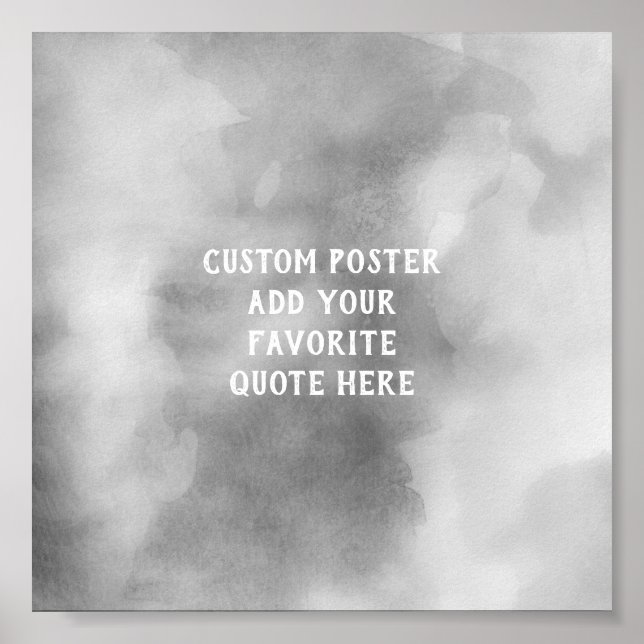 custom poster add your  quote watercolor design (Front)