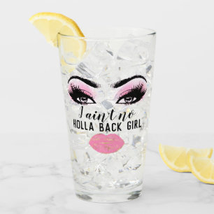 Custom Power Girl Pink Kiss  Eyelashes Makeup Glass