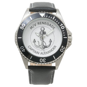 Custom Power Speed Boat Nautical Anchor Watch