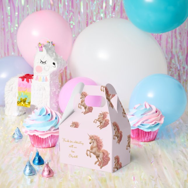 Custom Prancing Unicorn Enchanted Meadow Favour Box (Party)