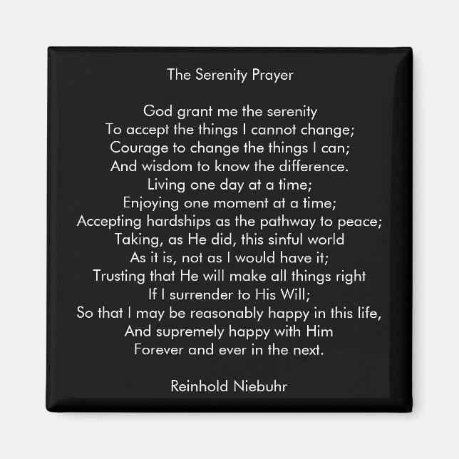 Custom prayer inspirational quote message black magnet (Front)