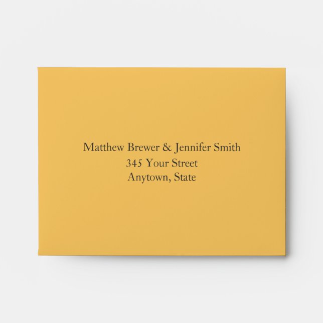 Custom Pre-Addressed Golden Yellow Envelope (Front)