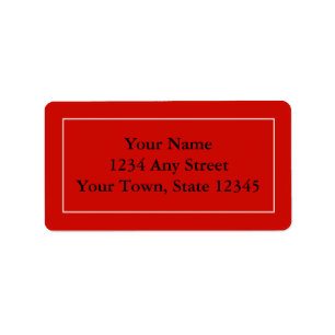 Custom Pre-addressed Red Mailing Address Labels