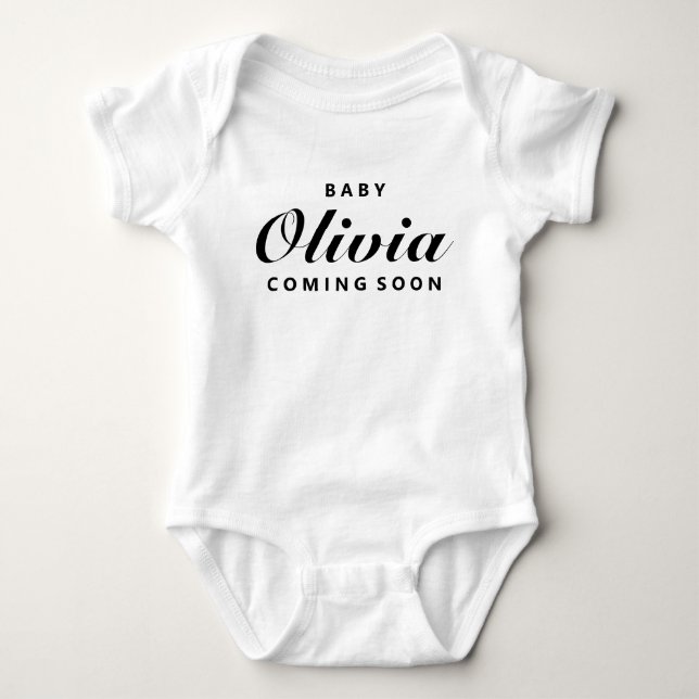 Custom Pregnancy Announcement Baby Bodysuit (Front)