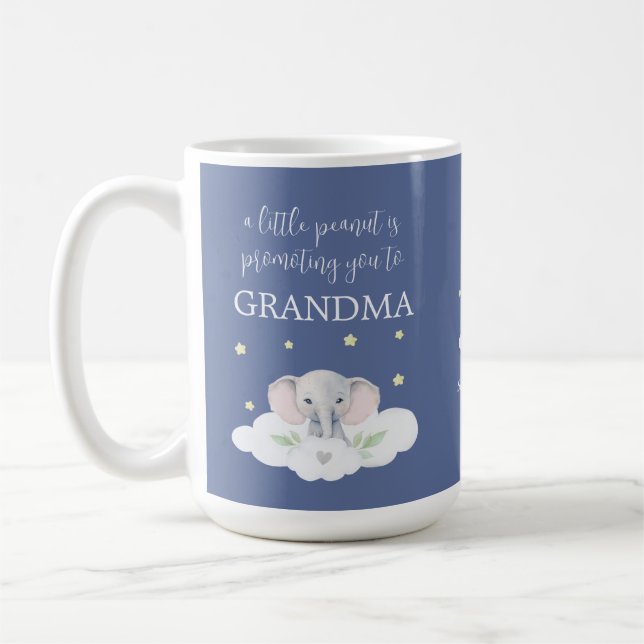 Custom Pregnancy Announcement Mug Cute Blue Boy (Left)