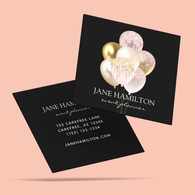 Custom Premium Elegant Black Square Business Card (Creator Uploaded)