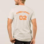 Custom Premium Soft Player Name Jersey Number Mens Tri-Blend Shirt<br><div class="desc">Create your own custom, personalised, premium, unisex, modern, stylish orange typography / font / script, monogrammed player name jersey number, soft triblend, modern fit, crew neck, short sleeves mens team / club / league / personal tee t-shirt tshirt. Simply type in your name / player name and player jersey number,...</div>