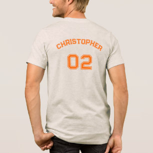 Custom Premium Soft Player Name Jersey Number Mens Tri-Blend Shirt