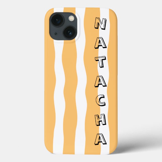 Custom preppy colourful wavevy stripes orange Case-Mate iPhone case (Back)