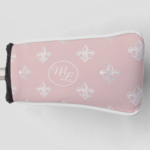 Custom Preppy pink Fleur de Lis putter Golf Head Cover