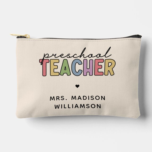 Custom Preschool Teacher Personalised Gifts Accessory Pouch (Front)