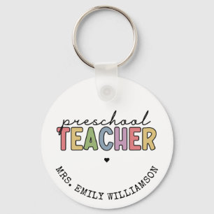 Custom Preschool Teacher Personalised Gifts  Key Ring