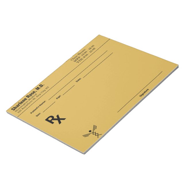 Custom Prescription Notepad – Editable Doctor RX  (Angled)