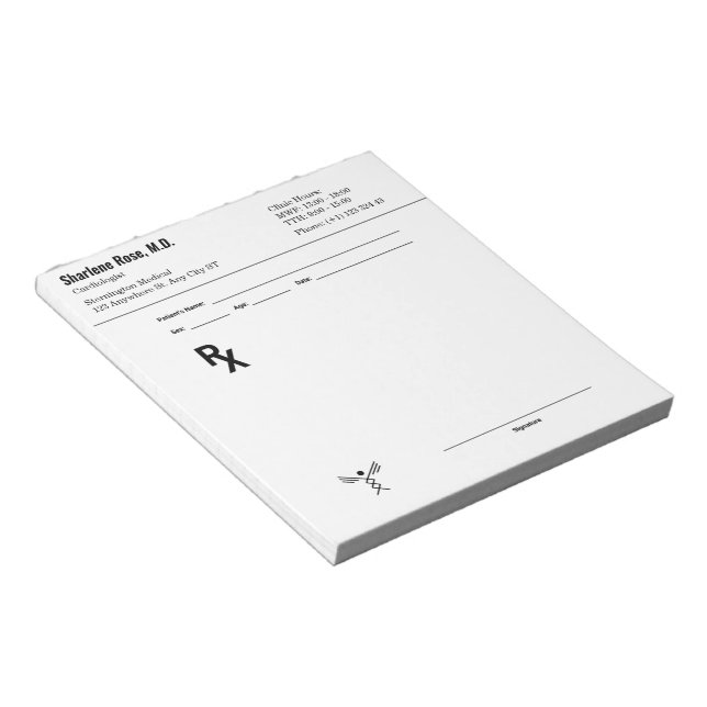 Custom Prescription Notepad – Editable Doctor RX  (Angled)