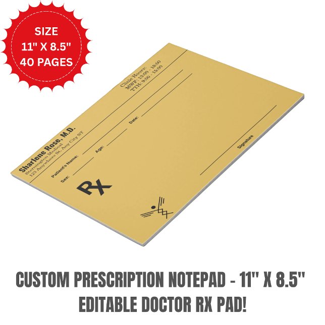 Custom Prescription Notepad – Editable Doctor RX  (Custom Prescription Notepad – Editable Doctor RX)