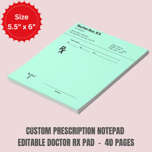Custom Prescription Notepad – Editable Doctor RX