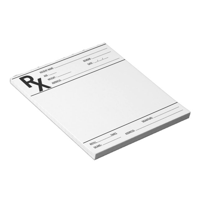 Custom Prescription Pad for Doctor Pharmacist Rx  (Angled)
