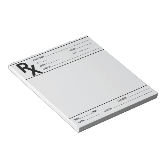 Custom Prescription Pad for Doctor Pharmacist Rx  (Angled)