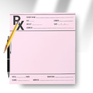 Custom Prescription Pad for Doctor Pharmacist Rx 