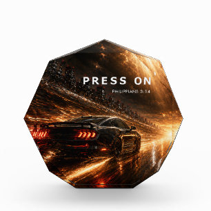 Custom Press On Philippians 3 14 Race Car Octagon  Photo Block