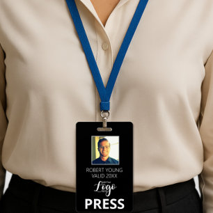 Custom PRESS - Photo pass- Name ID ID Badge