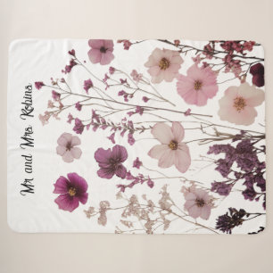 custom pressed dried flowers blanket
