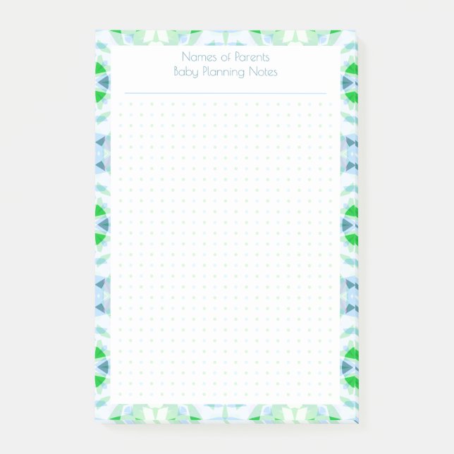 Custom Pretty Blue Dot Grid Wedding Plan Planner Post-it Notes (Front)