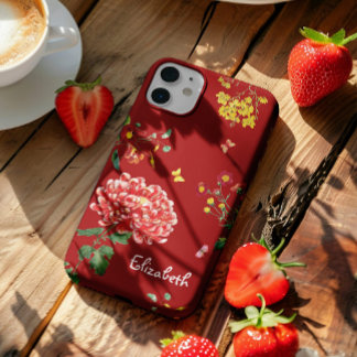 Custom Pretty Cute Colour Flowers Garden Hand Draw iPhone 16 Pro Case