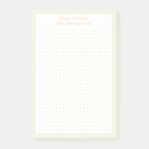 Custom Pretty Green Dot Grid New Baby Plan Planner Post-it Notes