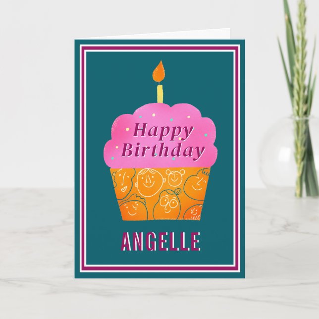 Custom  Pretty Happy Birthday card (Front)