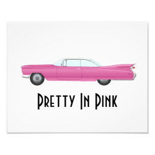 Custom Pretty in Pink Retro Vintage Car Photo Print