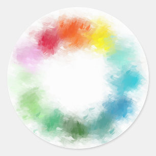 Custom Pretty Modern Colourful Abstract Blank Classic Round Sticker