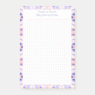 Custom Pretty Purple Dot Grid New Mum Baby Planner Post-it Notes