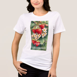 Custom Pretty Red Strawberry Personalised Tri-Blend Shirt