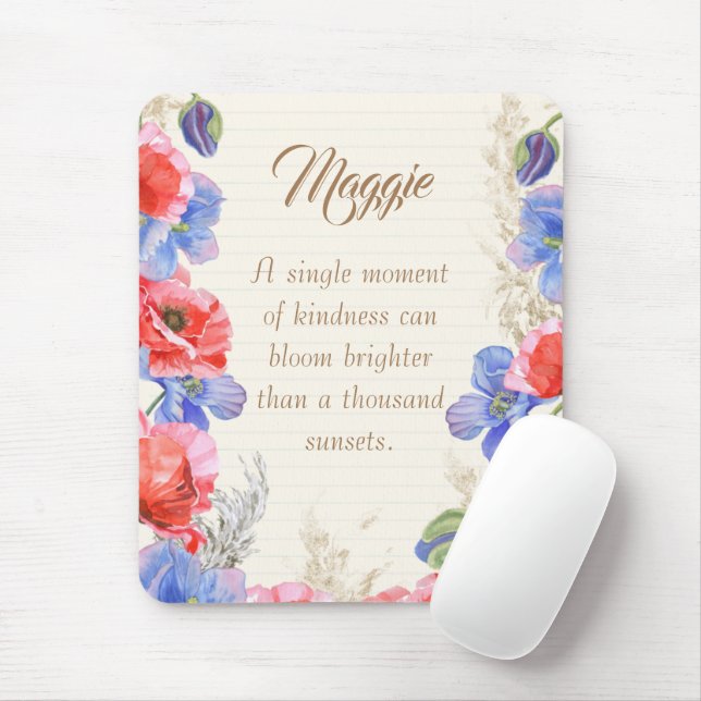 Custom pretty watercolor Beautiful message Mouse Mat (With Mouse)